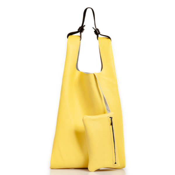 Shopping bag in pelle gialla - cinzia rossi