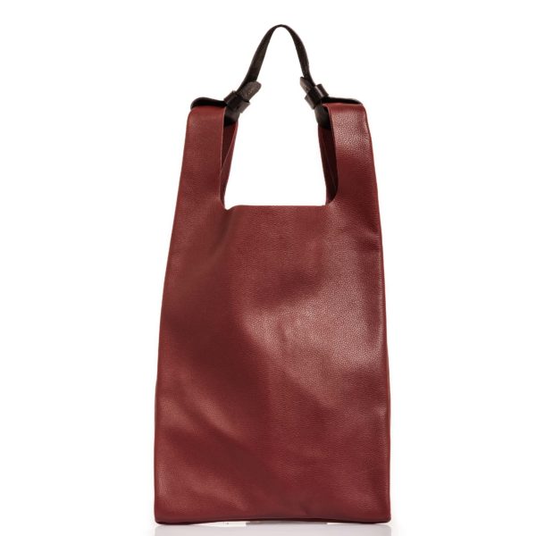 Bordeaux leather shopping bag – Cinzia Rossi