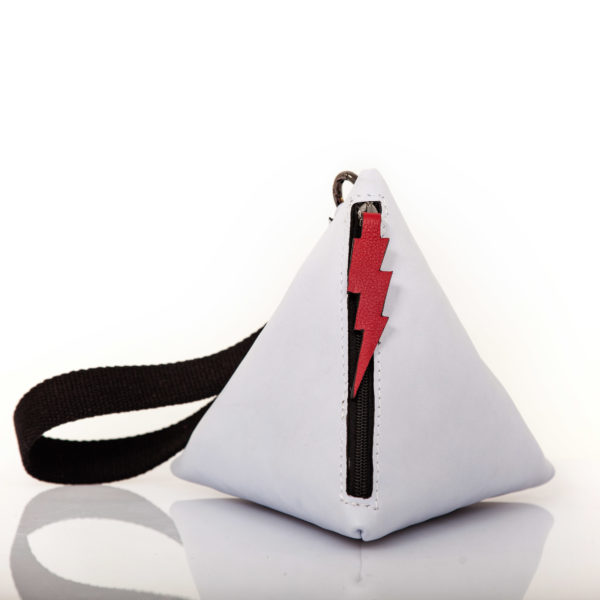 Aquamarine leather pyramid clutch bag - Cinzia Rossi