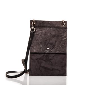 Smartphone-Tasche aus anthrazitfarbenem Leder - Cinzia Rossi