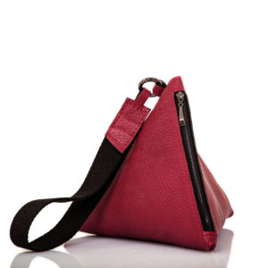 Pyramid Clutch Bag aus burgunderfarbenem Leder - Cinzia Rossi