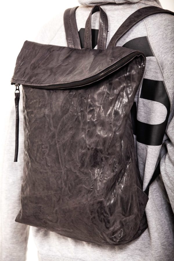 Anthracite Leather backpack – Cinzia Rossi