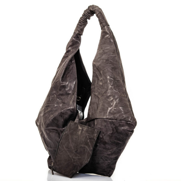 Anthracite leather shopping bag – Cinzia Rossi