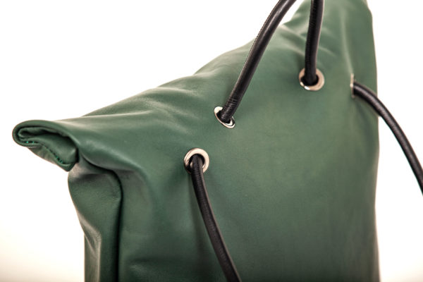 Roll-Top-Rucksack aus grünem Leder - Cinzia Rossi