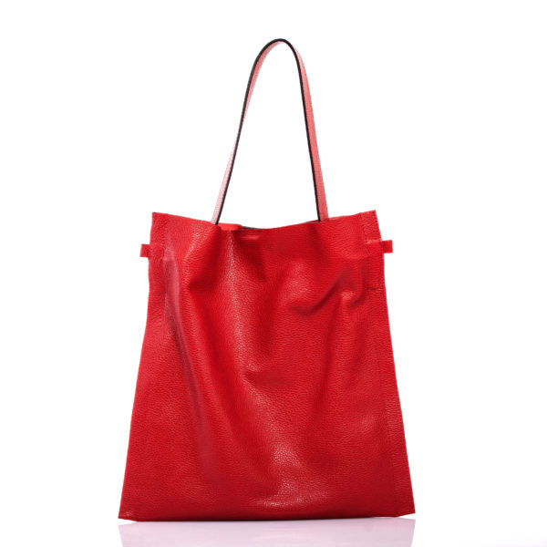 Cherry red leather shopping bag - Cinzia Rossi