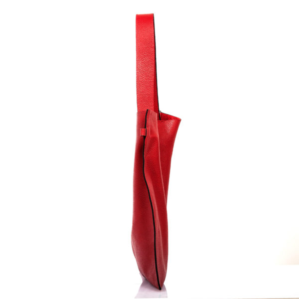 Shopping bag in pelle rosso ciliegia - Cinzia Rossi