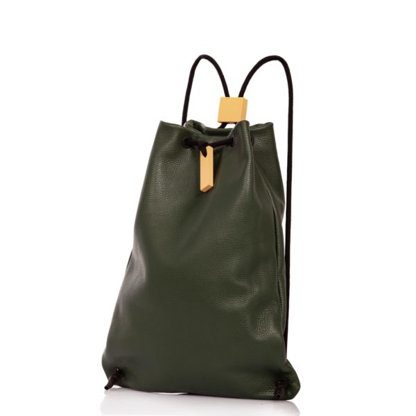 Dark green leather backpack - Cinzia Rossi