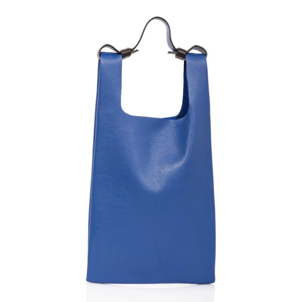 Shopping bag in pelle blu cobalto - Cinzia Rossi