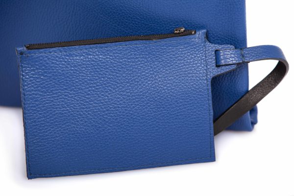 Cobalt blue leather shopping bag - Cinzia Rossi
