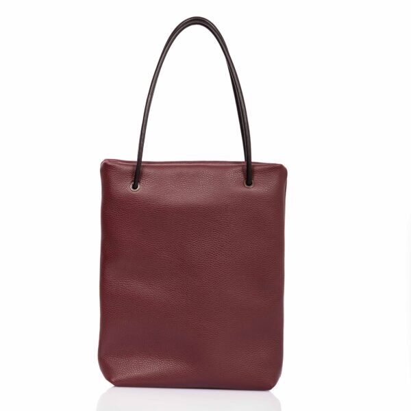 Einkaufstasche aus burgunderfarbenem Leder- Cinzia Rossi