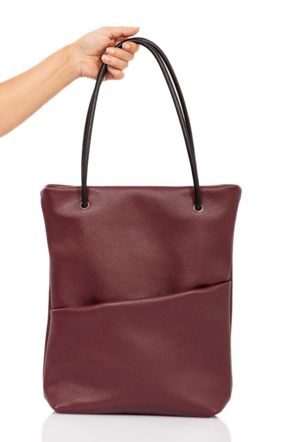Tote-bag in burgundy leather - Cinzia Rossi