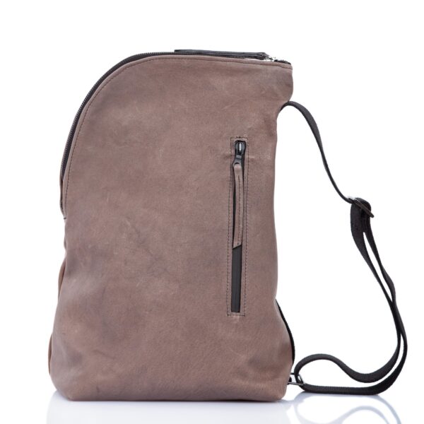 Taupe leather one shoulder backpack - Cinzia Rossi