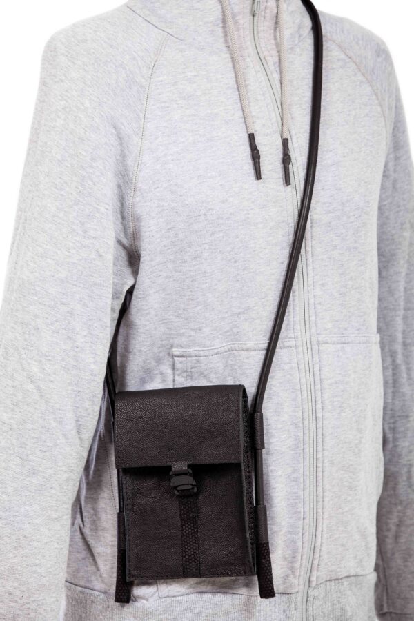 Black leather smartphone case-bag - Cinzia Rossi
