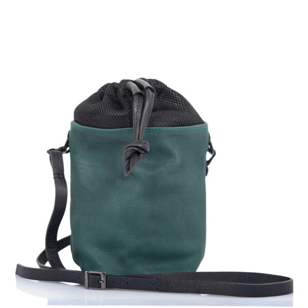 Green leather bucket bag - Padelle Volanti