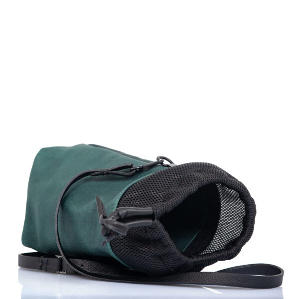 Green leather bucket bag - Padelle Volanti