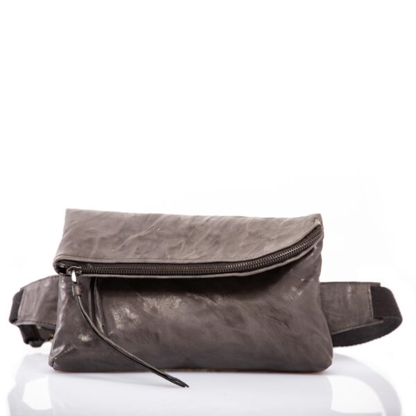 Anthracite leather belt bag - Cinzia Rossi