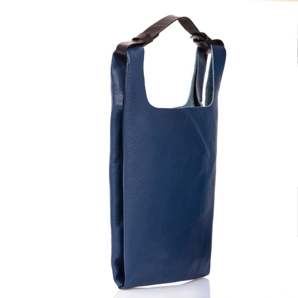 Deep blue leather tote-bag - Cinzia Rossi