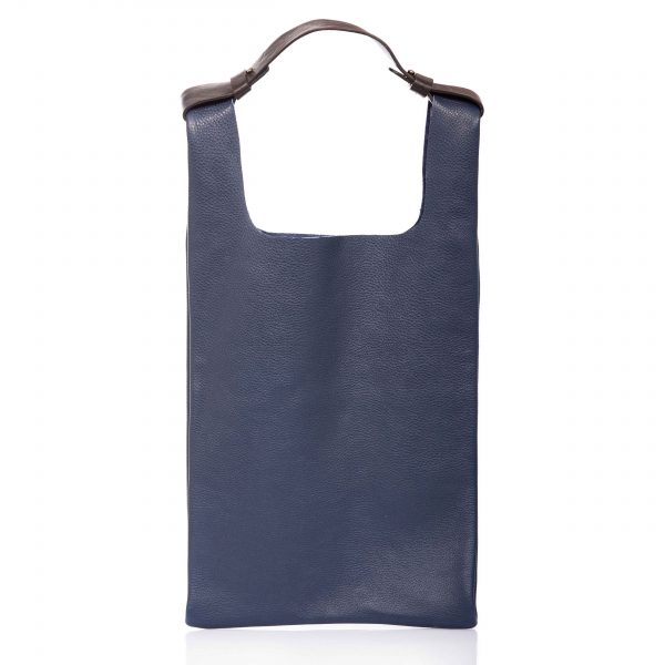 Navy blue leather tote-bag - Cinzia Rossi