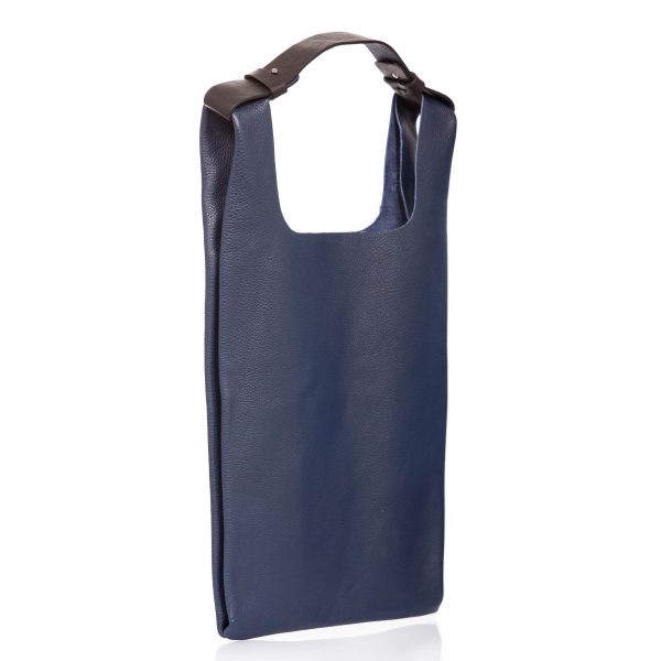 Navy blue leather tote-bag - Cinzia Rossi