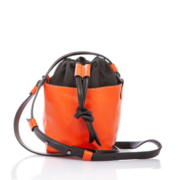 Orange leather bucket bag - Cinzia Rossi