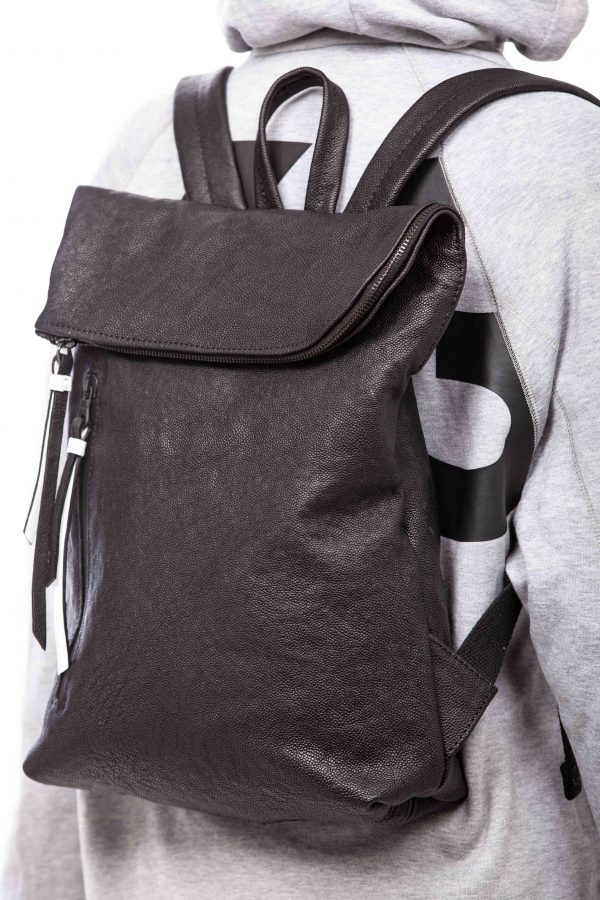 Petit sac à dos en cuir noir - Cinzia Rossi