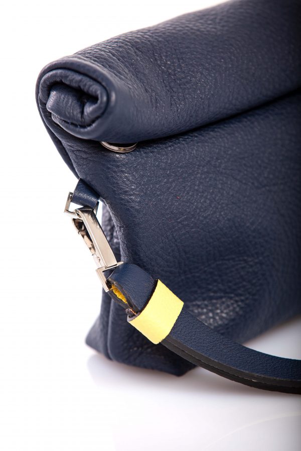 Blue leather hand clutch - Cinzia Rossi