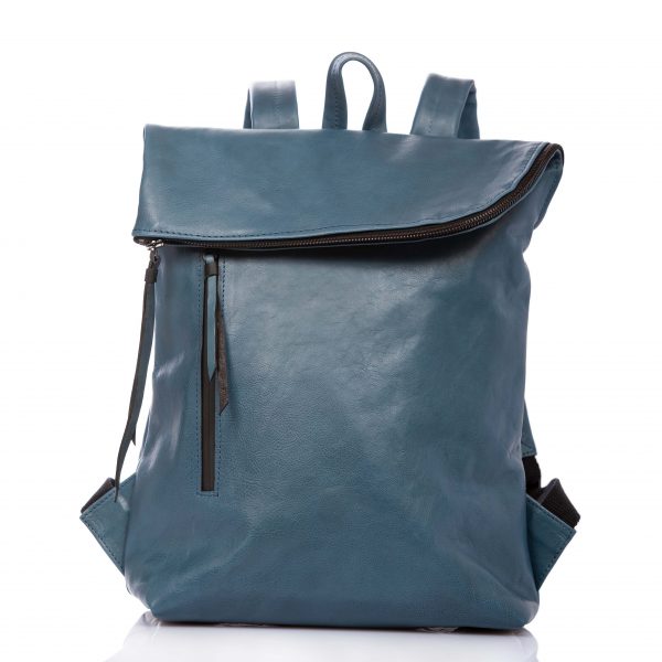 Denim blue leather backpack - Cinzia Rossi
