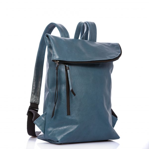 Denim blue leather backpack - Cinzia Rossi