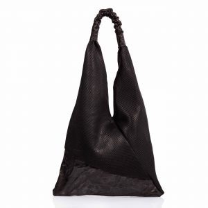 Shopping bag in tessuto tecnico e pelle - Cinzia Rossi