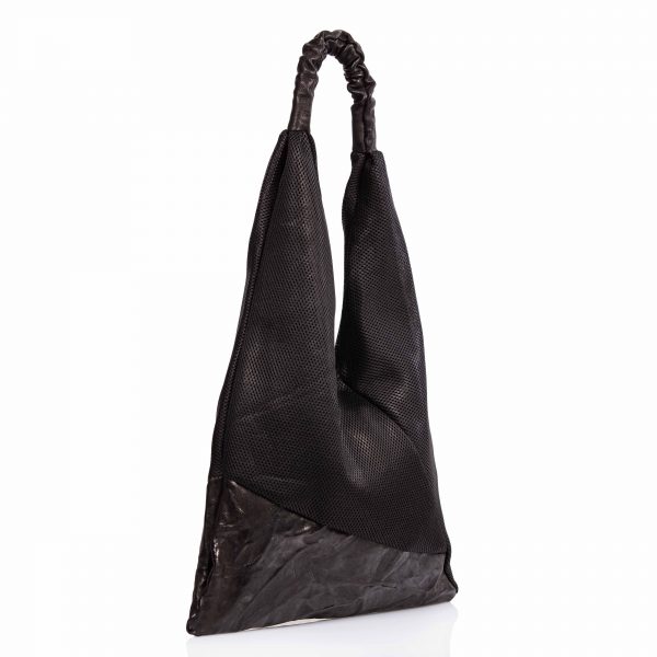 Technical fabric and leather shopping bag - Cinzia Rossi