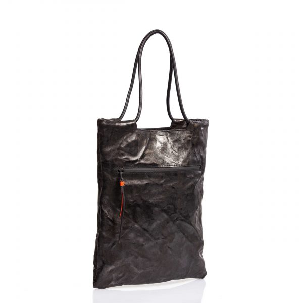 Einkaufstasche aus schwarzem Leder - Cinzia Rossi