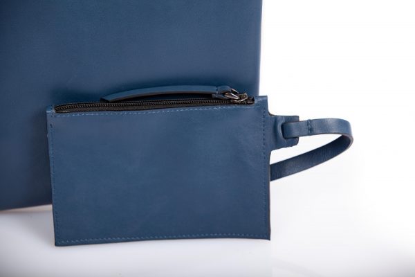 Denim blue leather tote-bag - Cinzia Rossi