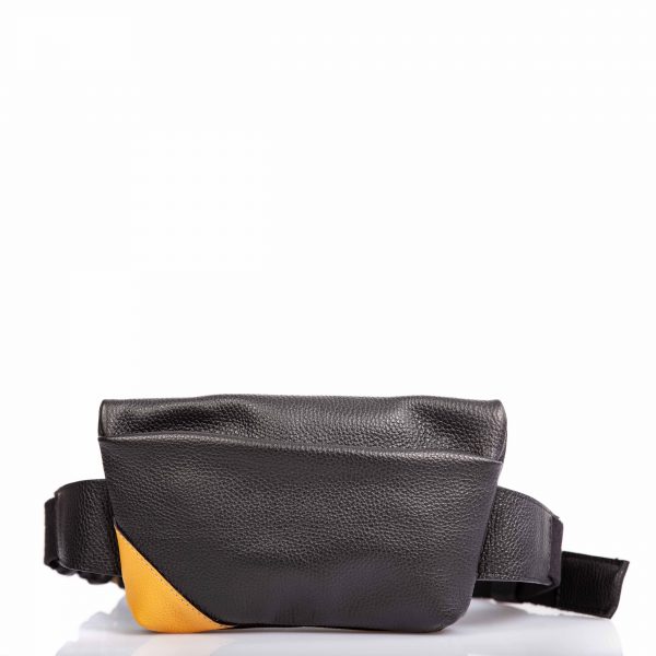 Black and yellow leather belt bag - Cinzia Rossi