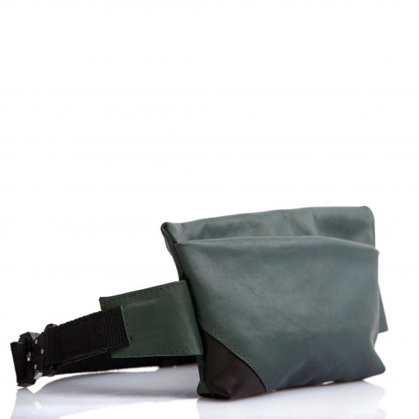 Gürteltasche aus grünem und schwarzem Leder - Cinzia Rossi