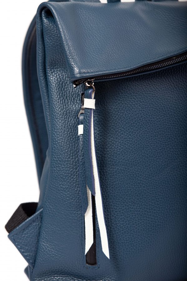 Small backpack in blue leather - Cinzia Rossi