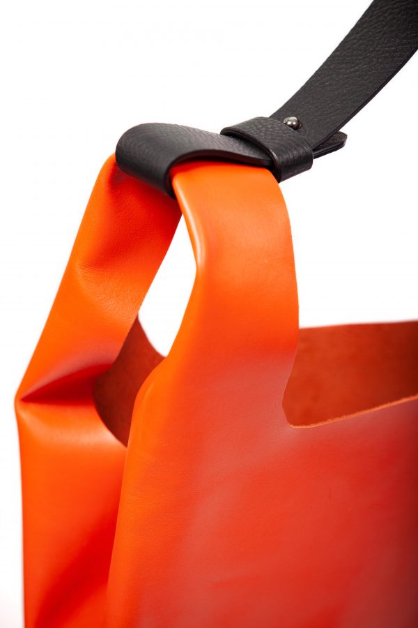 Tragetasche aus orangefarbenem Leder - Cinzia Rossi