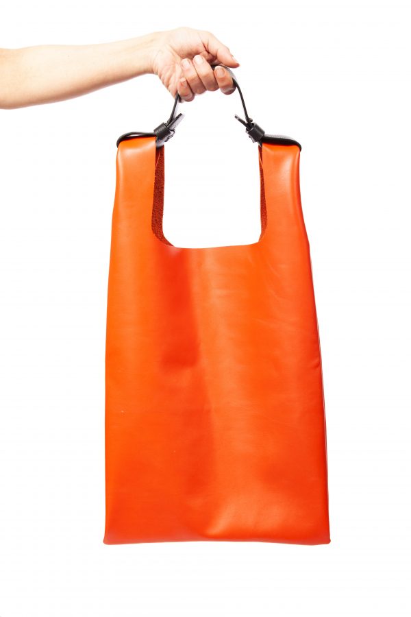 Orange leather tote-bag - Cinzia Rossi