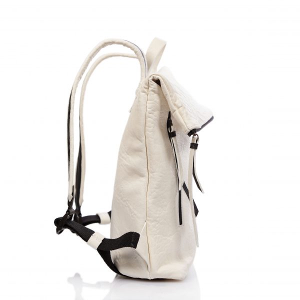 Kleiner Rucksack aus weißem Leder - Cinzia Rossi