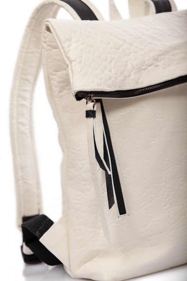 Kleiner Rucksack aus weißem Leder - Cinzia Rossi