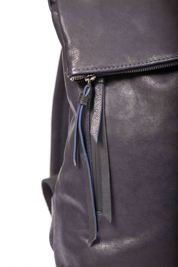 Navy blue leather backpack - Cinzia Rossi