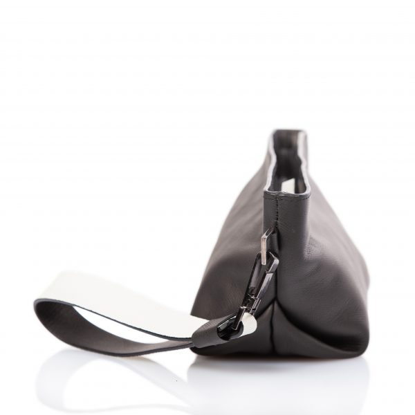 Handclutch aus schwarzem Leder - Cinzia Rossi