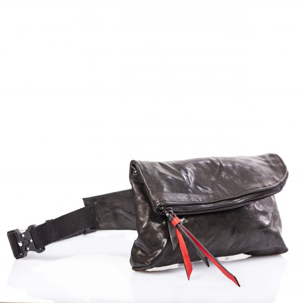 Black leather belt bag - Cinzia Rossi