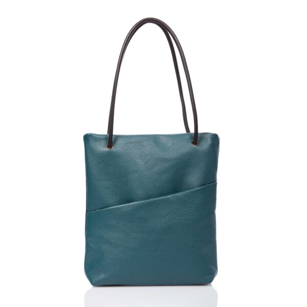 Petrol blue leather tote-bag - Cinzia Rossi